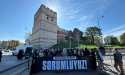 Edirnekapı surları önünde kadına yönelik şiddet protesto edildi