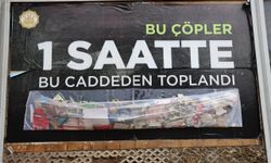 Çöplü bilboard ile çevre temizliği uyarısı