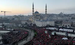 Yüz binler Filistin'e destek için Galata Köprüsü'nde buluştu