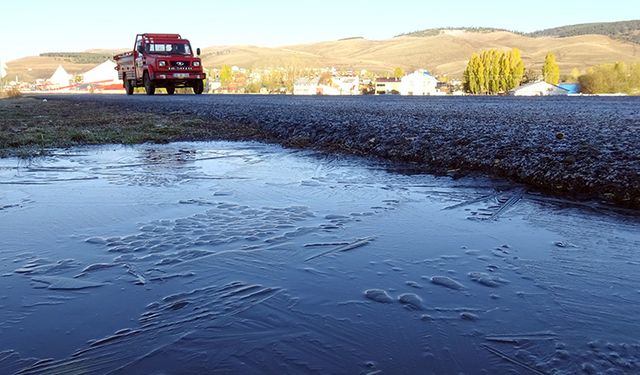 Kars'ta soğuk hava etkili oldu