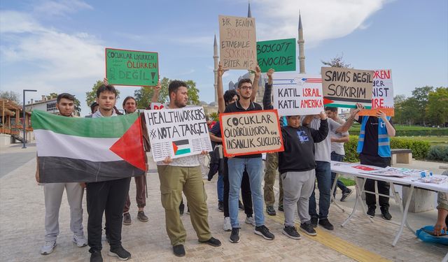 Edirne'de Gazze'ye destek amacıyla "Filistinli Çocuklar İçin Çiz" etkinliği düzenlendi