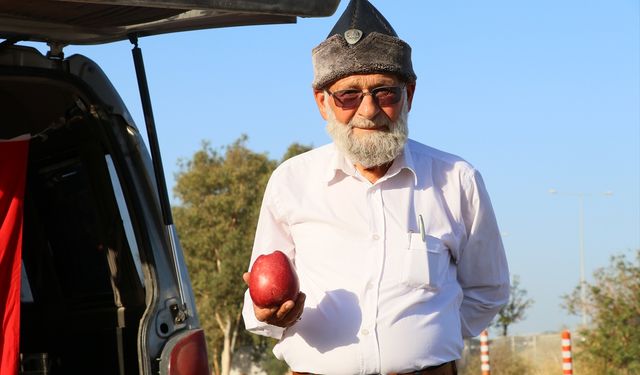 "Elmacı dede" bahçesinde yetiştirdiği elmaları İzmir'deki Mehmetçik için getirdi