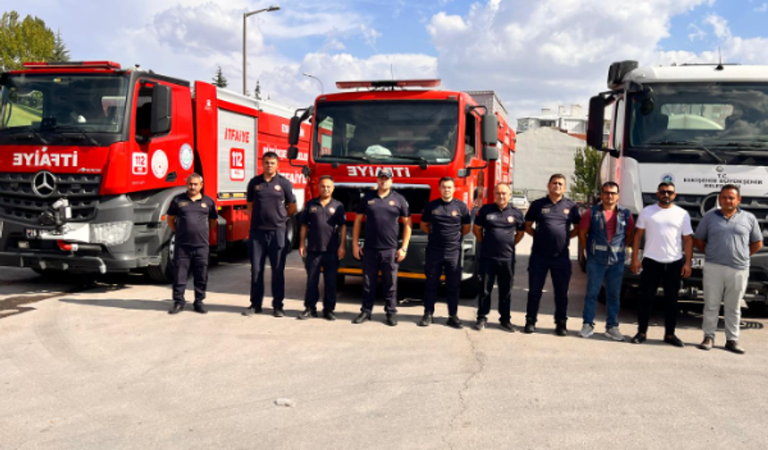 Eskişehir itfaiye ekiplerinden Aydın'daki yangına destek