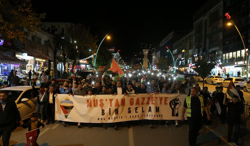 Muş'ta İsrail'in Gazze'ye yönelik saldırıları protesto edildi