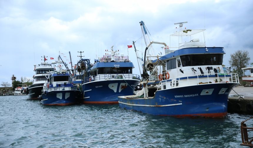 Ordu'da olumsuz hava koşulları nedeniyle balıkçı tekneleri limanlara sığındı