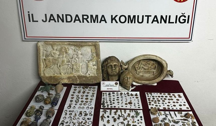 Edirne'de tarihi eser operasyonunda 2 şüpheli gözaltına alındı