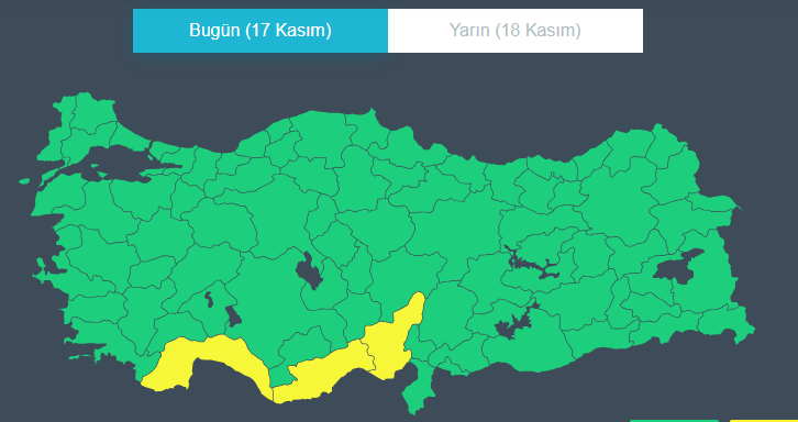 Sarı Kodlu Uyarı Adana